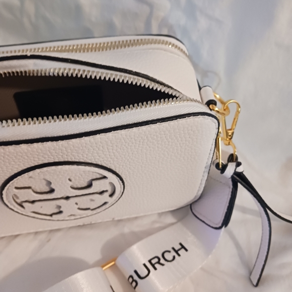 New Tory Burch White Leather Crossbody Purse - Picture 4 of 6